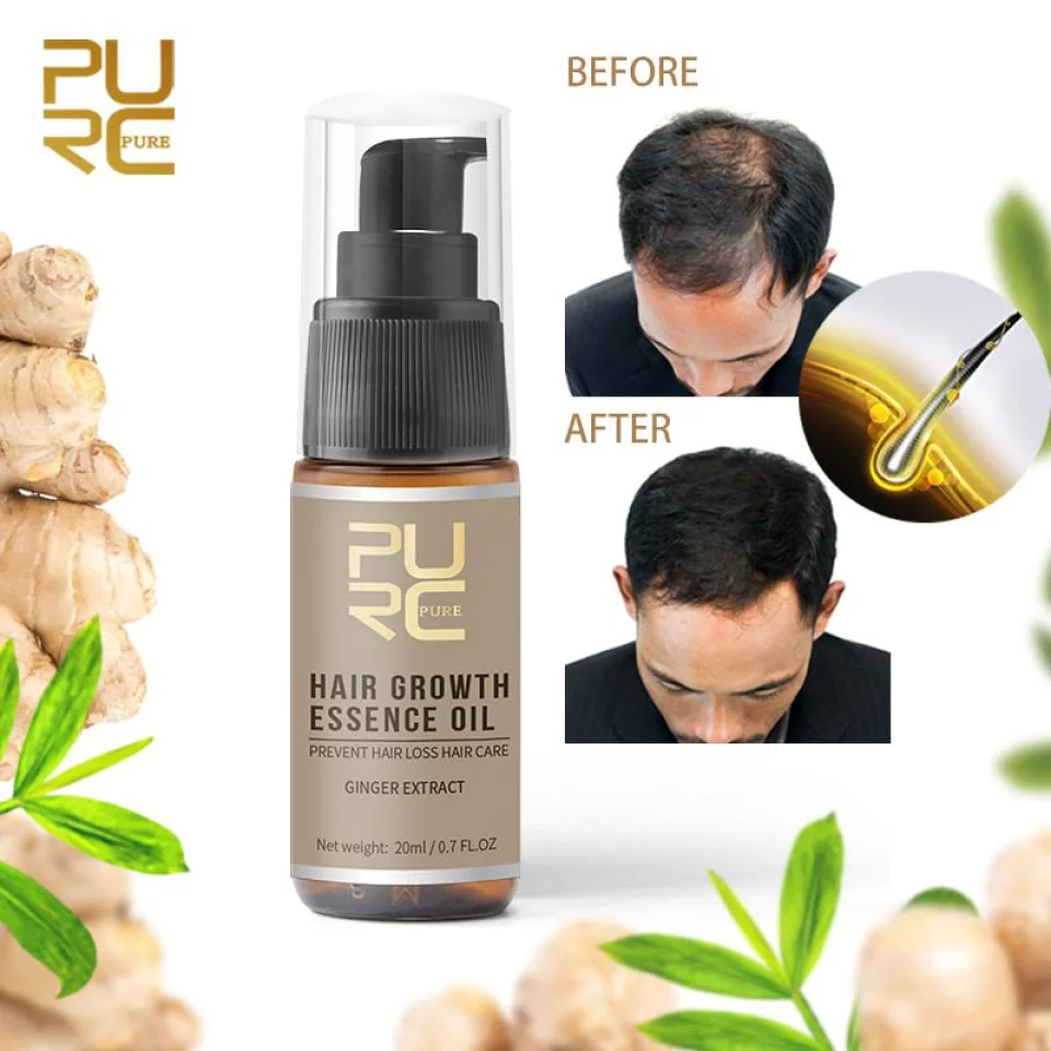 PURC Anti Hair Loss Spray Essence 20ml - Beard Growth Stimulator, Natural Hair and Facial Hair Grower Oil